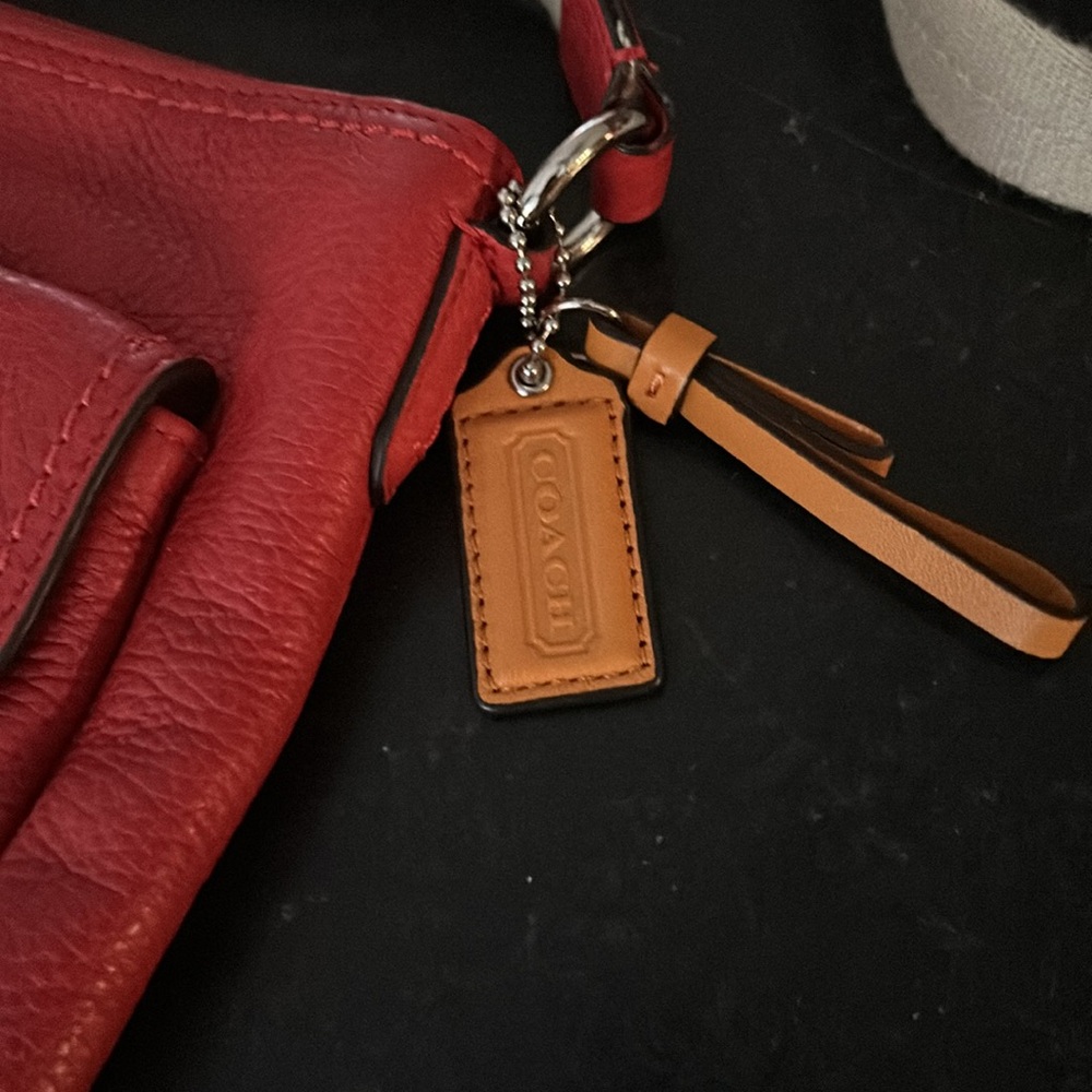 Coach Park Leather Swingpack Vermillion Red Orange Hang Tag Crossbody Travel - Picture 3 of 8
